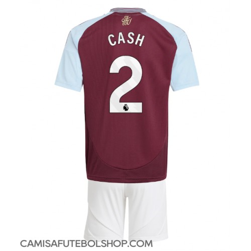 Camisa de time de futebol Aston Villa Matty Cash #2 Replicas 1º Equipamento Infantil 2024-25 Manga Curta (+ Calças curtas)